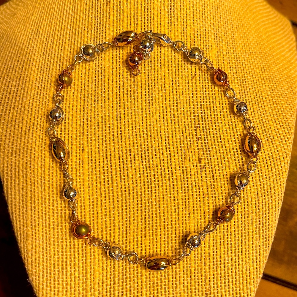 Metallic Bead Anklet